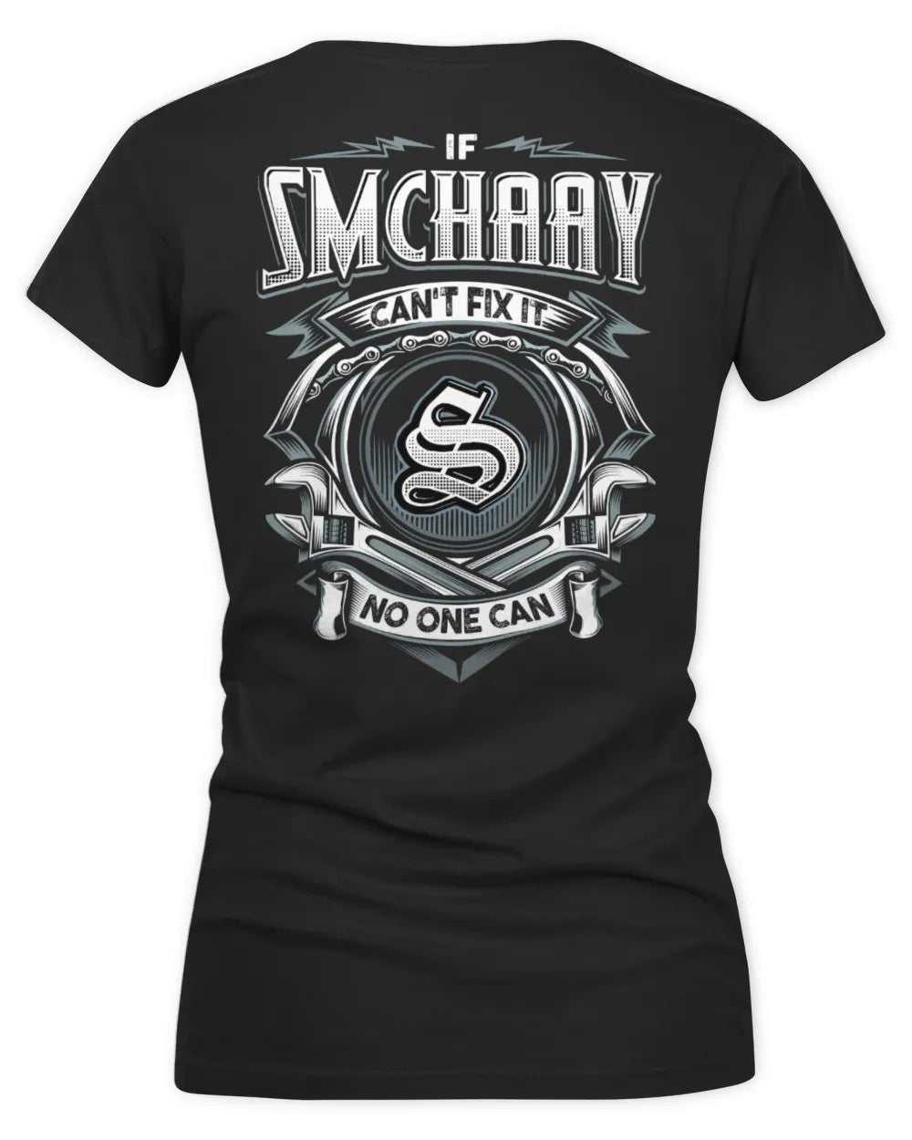 SMCHAAY AP81-K4-626 - Personalized Ahmed Quote Apparel “If Ahmed Can't Fix It, No One Can” - Women's V-Neck T-Shirt - Black