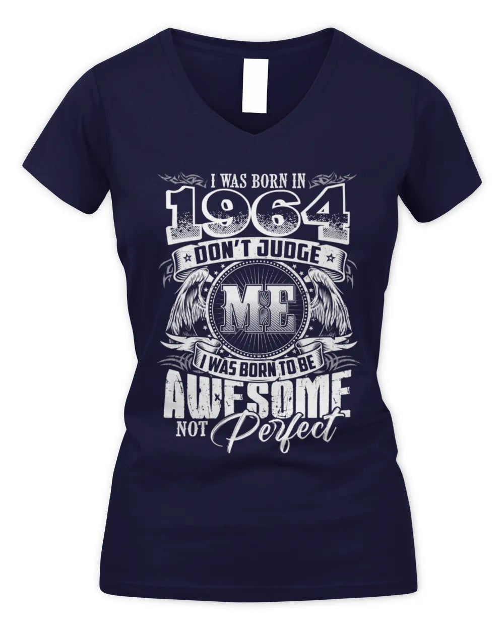 1964 HH89-K2 – Awesome Birth Year Quote T-Shirt - Women's V-Neck T-Shirt - Navy