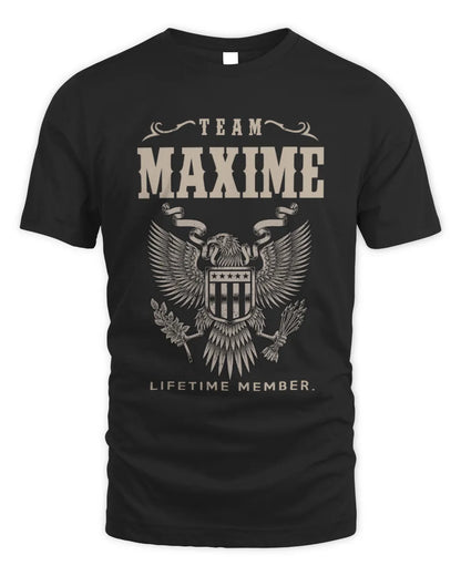 MAXIME TP06-K82 – Personalized Classic Style Apparel “Team NAME Lifetime Member” - Unisex Standard T-Shirt - Black