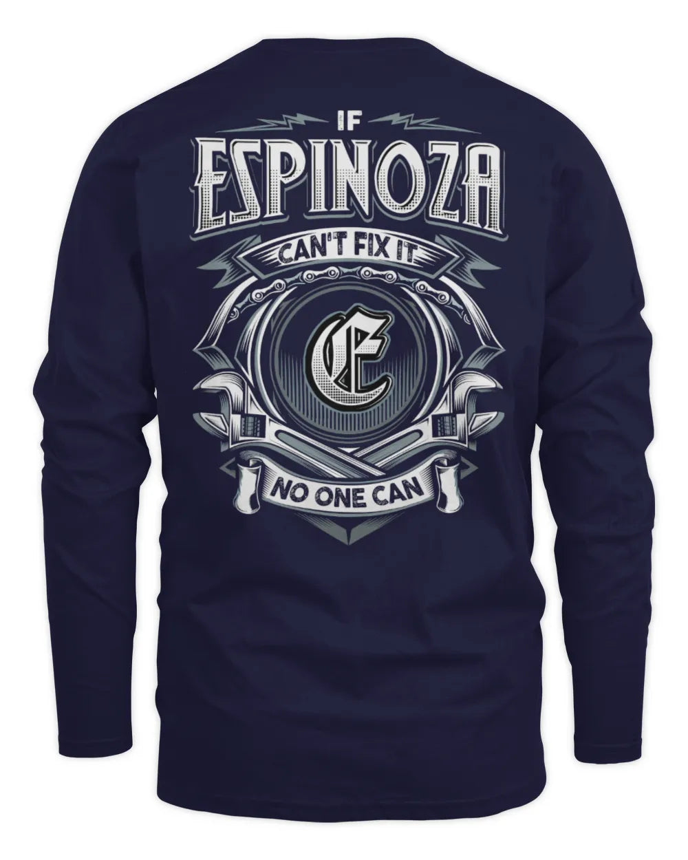 ESPINOZA AP81-K4-626 - Personalized Ahmed Quote Apparel “If Ahmed Can't Fix It, No One Can” - Men's Long Sleeved T-Shirt - Navy