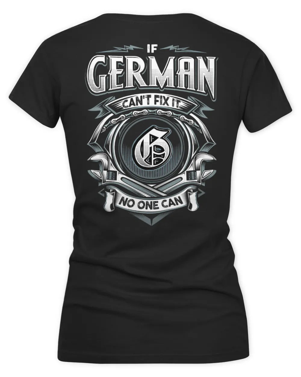 GERMAN AP81-K4-626 - Personalized Ahmed Quote Apparel “If Ahmed Can't Fix It, No One Can” - Women's V-Neck T-Shirt - Black