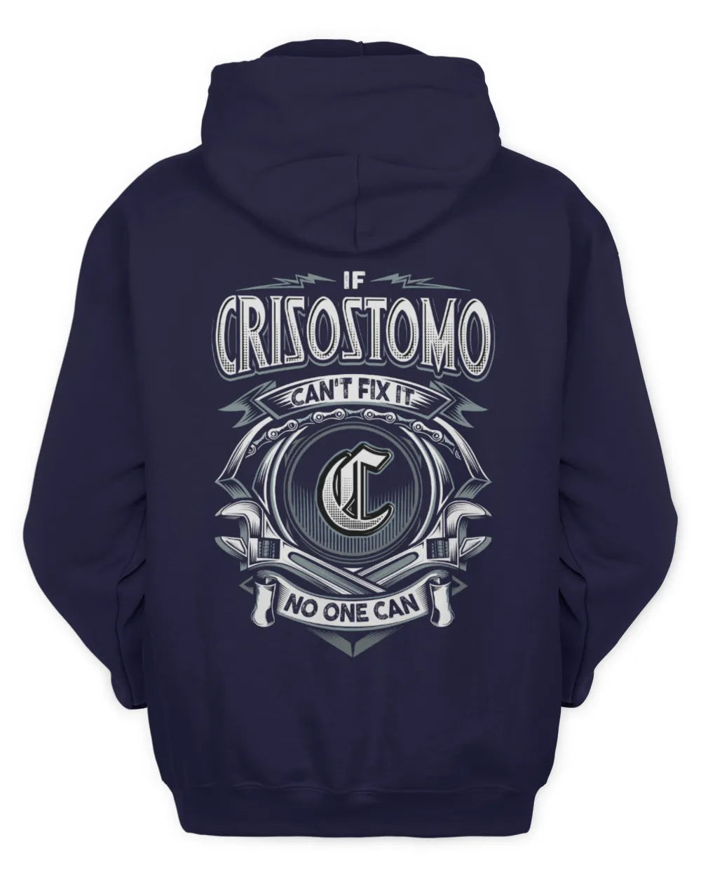 CRISOSTOMO AP81-K4-626 - Personalized Ahmed Quote Apparel “If Ahmed Can't Fix It, No One Can” - Unisex Hoodie - Navy