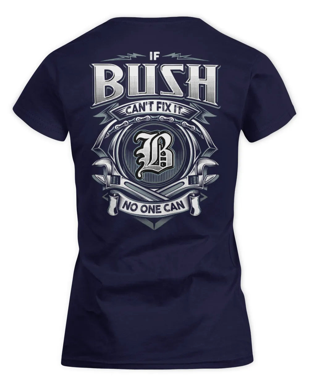 BUSH AP81-K4-626 - Personalized Ahmed Quote Apparel “If Ahmed Can't Fix It, No One Can” - Women's Standard T-Shirt - Navy