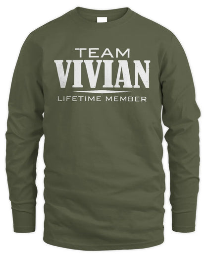 VIVIAN BL62-K4-128 - Personalized “Team NAME Lifetime Member” - Men's Long Sleeved T-Shirt - Military Green