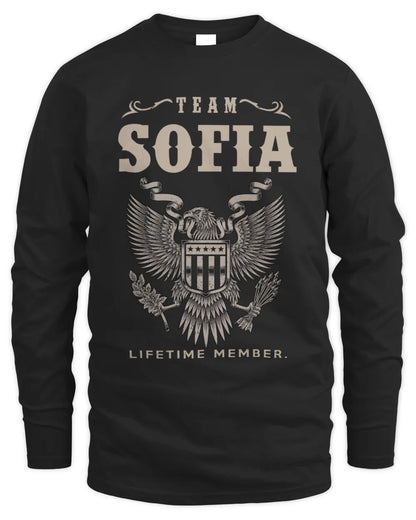 SOFIA TP06-K82 – Personalized Classic Style Apparel “Team NAME Lifetime Member” - Men's Long Sleeved T-Shirt - Black