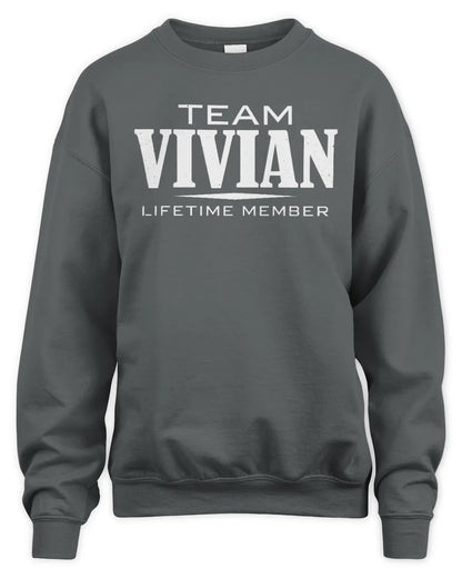 VIVIAN BL62-K4-128 - Personalized “Team NAME Lifetime Member” - Unisex Sweatshirt - Charcoal