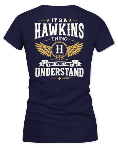 HAWKINS KT06-M008 It’s a [NAME] Thing – You Wouldn’t Understand | Personalized Vintage T-Shirt - Women's V-Neck T-Shirt - Navy