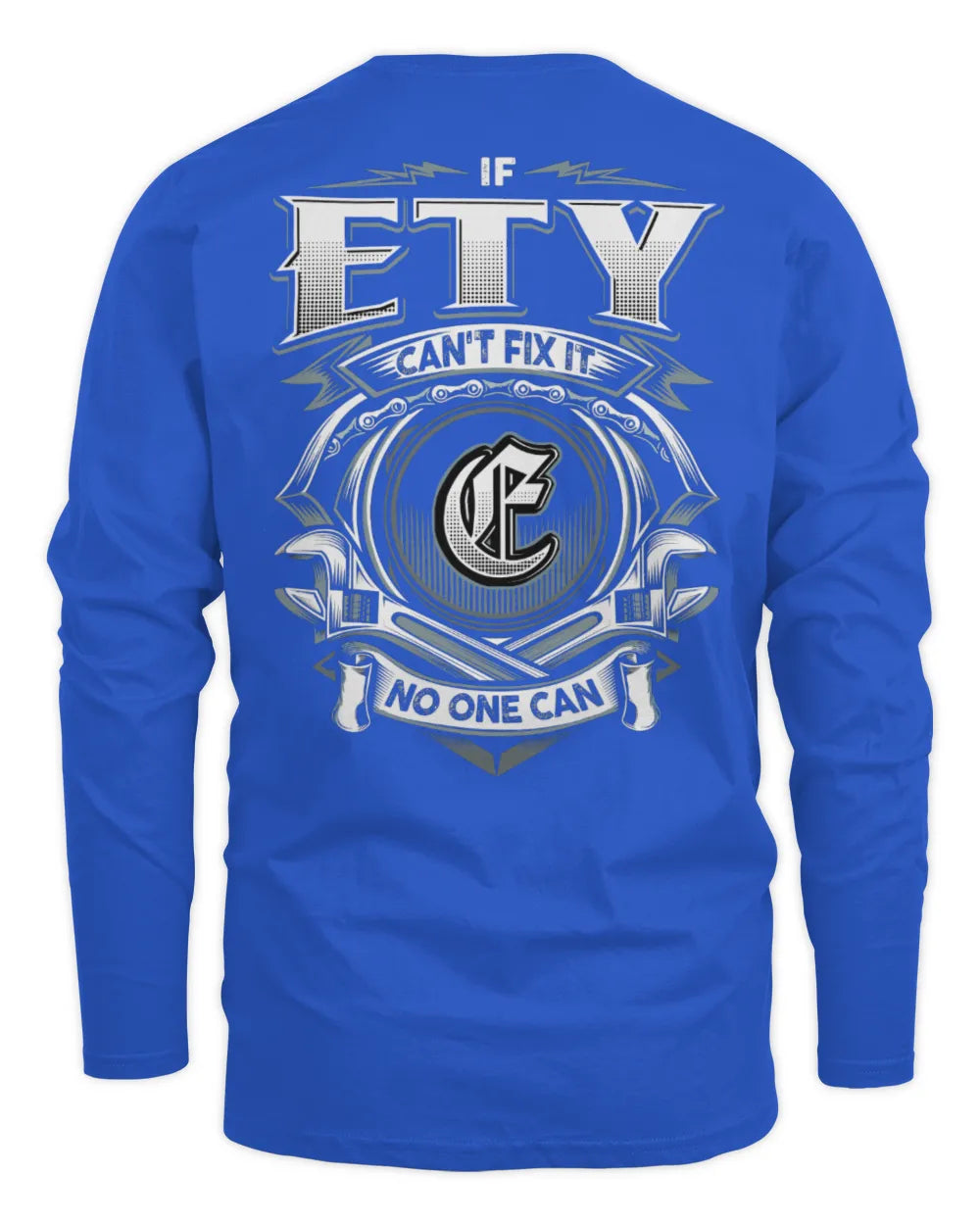 ETY AP81-K4-626 - Personalized Ahmed Quote Apparel “If Ahmed Can't Fix It, No One Can” - Men's Long Sleeved T-Shirt - Royal