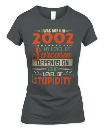 2002 HH89-K2 – Vintage Born to Be Sarcastic T-Shirt - Women's Standard T-Shirt - Charcoal