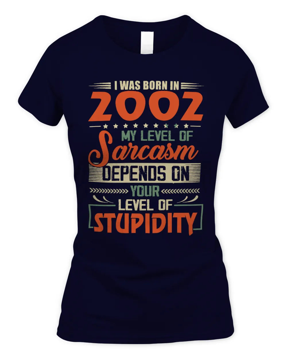 2002 HH89-K2 – Vintage Born to Be Sarcastic T-Shirt - Women's Standard T-Shirt - Navy