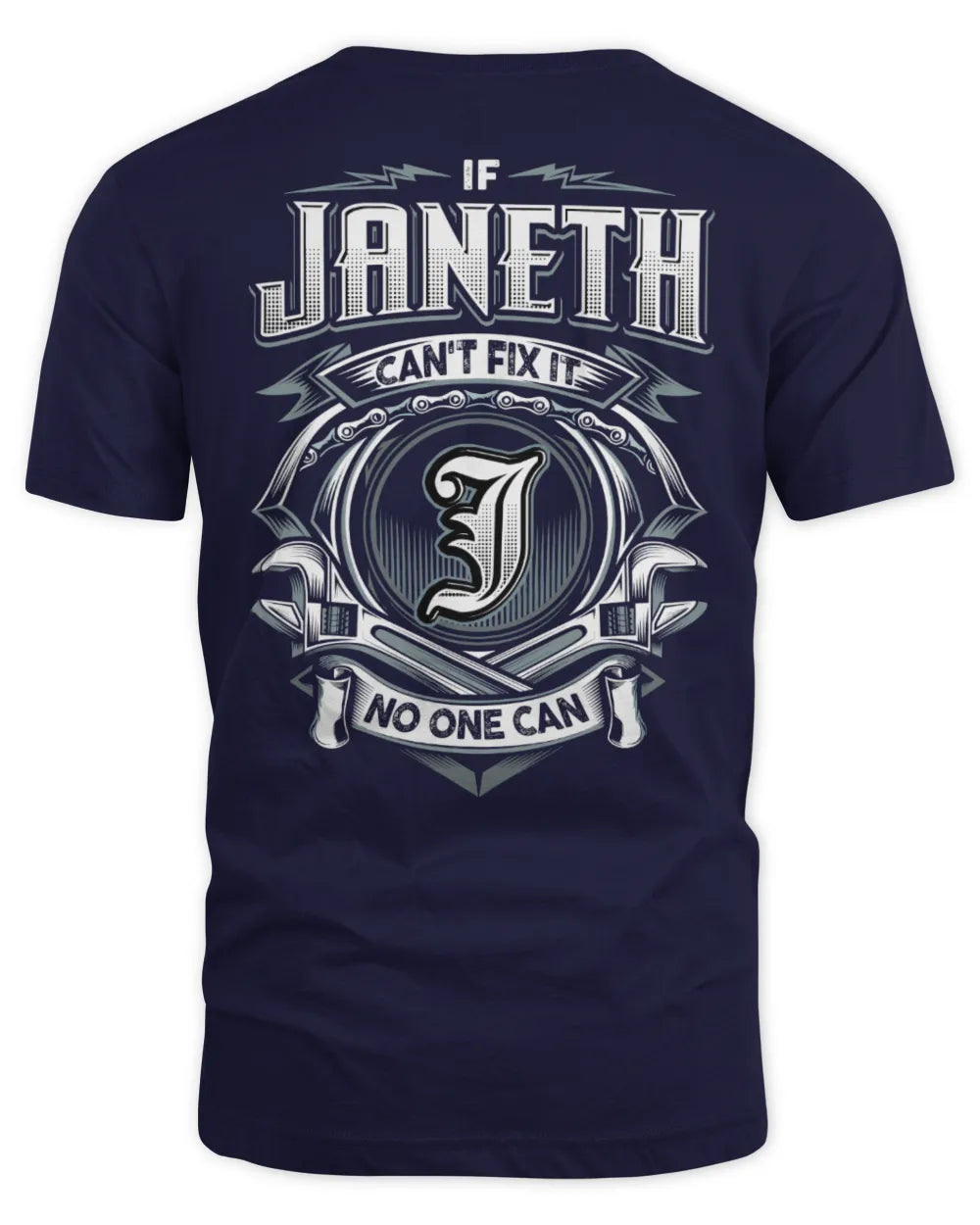 JANETH AP81-K4-626 - Personalized Ahmed Quote Apparel “If Ahmed Can't Fix It, No One Can” - Unisex Standard T-Shirt - Navy