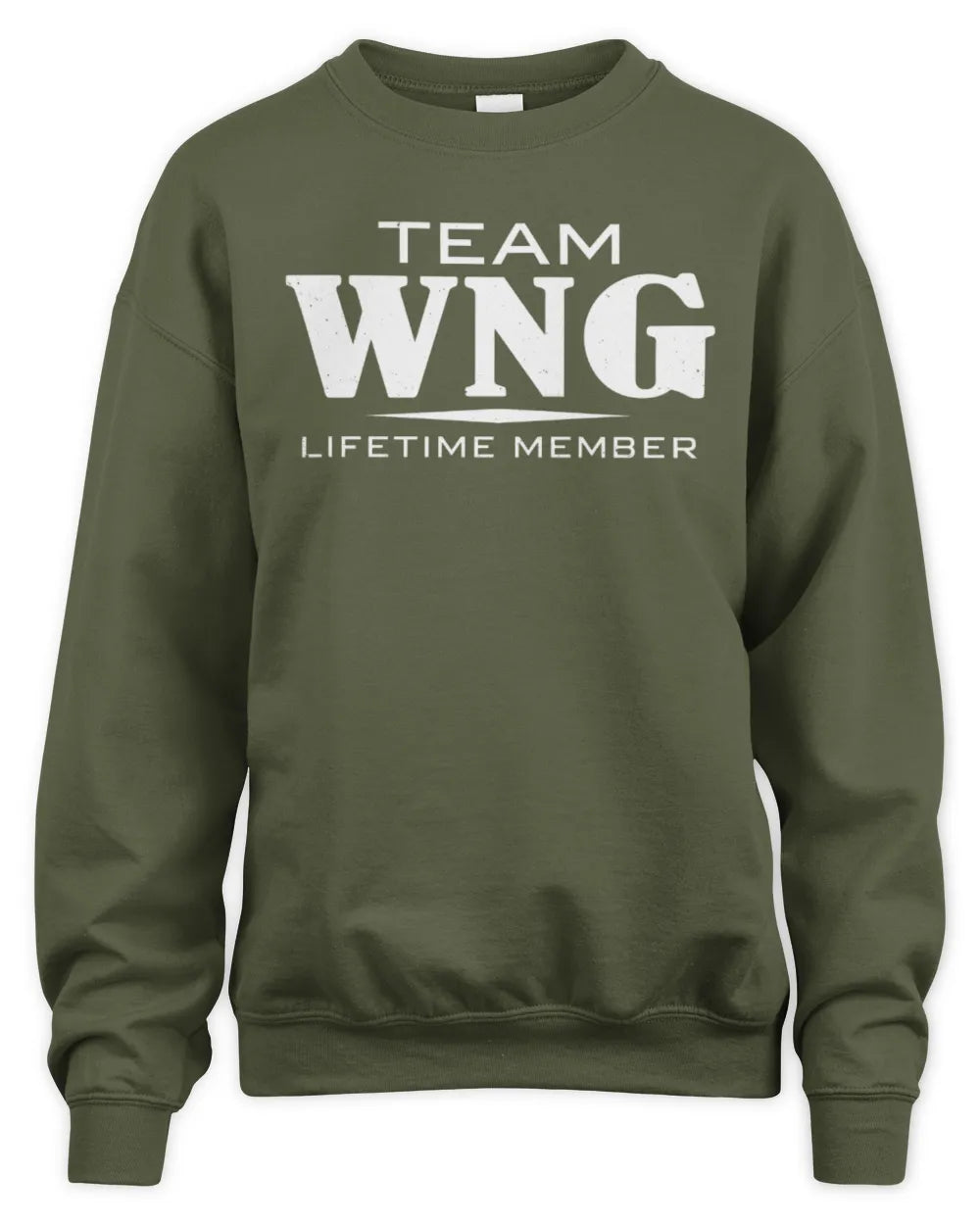 WNG BL62-K4-128 - Personalized “Team NAME Lifetime Member” - Unisex Sweatshirt - Military Green
