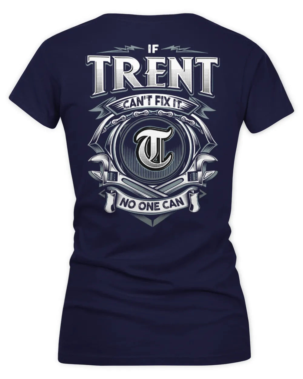 TRENT AP81-K4-626 - Personalized Ahmed Quote Apparel “If Ahmed Can't Fix It, No One Can” - Women's V-Neck T-Shirt - Navy