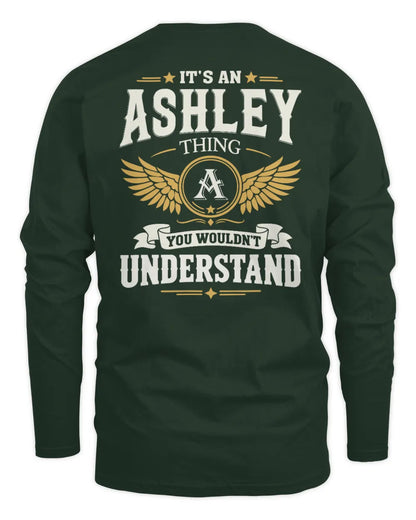 ASHLEY KT06-M008 It’s a [NAME] Thing – You Wouldn’t Understand | Personalized Vintage T-Shirt - Men's Long Sleeved T-Shirt - Forest Green