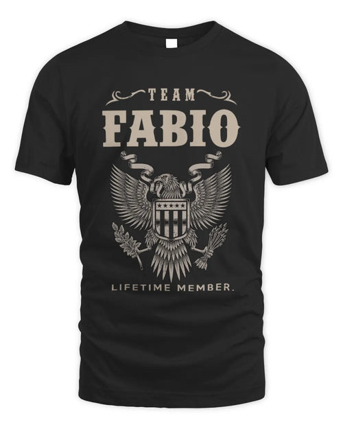 FABIO TP06-K82 – Personalized Classic Style Apparel “Team NAME Lifetime Member” - Unisex Standard T-Shirt - Black