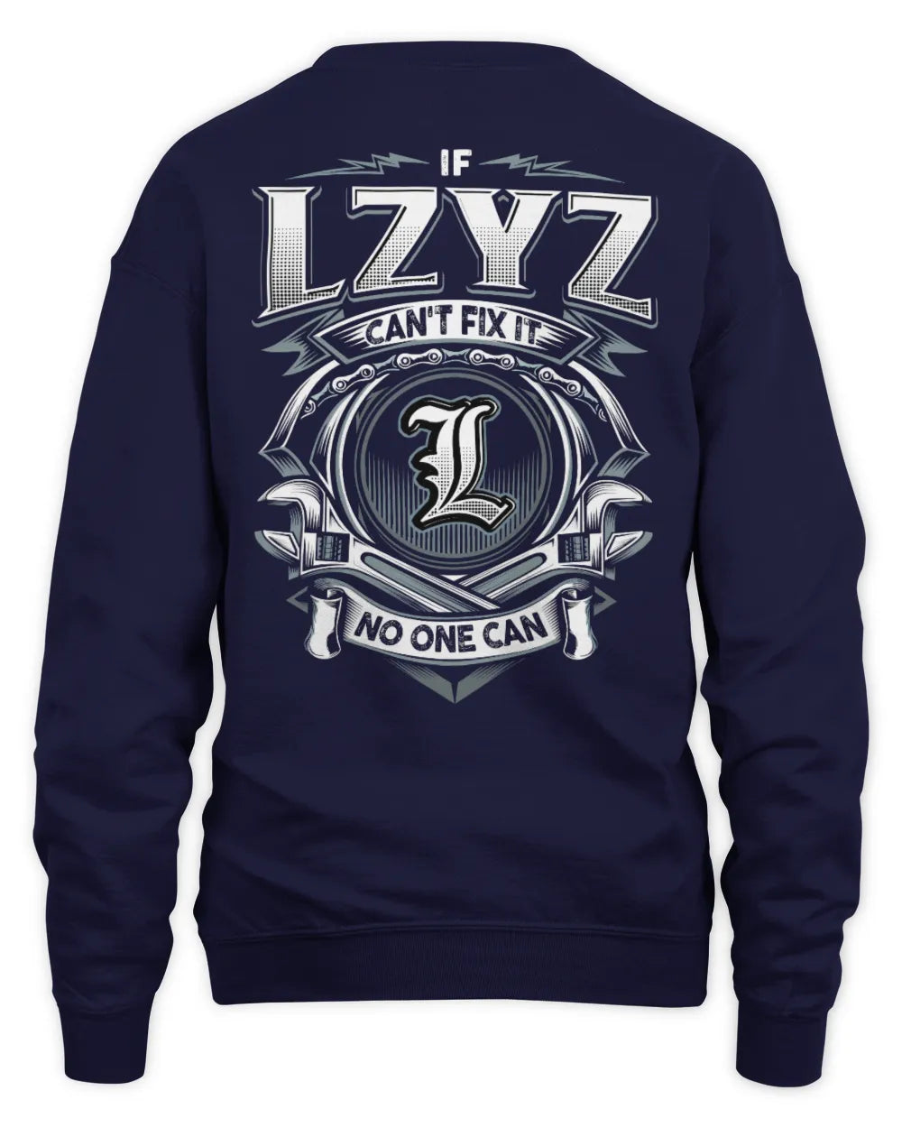 LZYZ AP81-K4-626 - Personalized Ahmed Quote Apparel “If Ahmed Can't Fix It, No One Can” - Unisex Sweatshirt - Navy