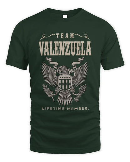 VALENZUELA TP06-K82 – Personalized Classic Style Apparel “Team NAME Lifetime Member” - Unisex Standard T-Shirt - Forest Green