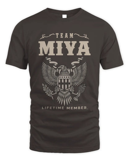 MIYA TP06-K82 – Personalized Classic Style Apparel “Team NAME Lifetime Member” - Unisex Standard T-Shirt - Dark Chocolate