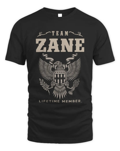 ZANE TP06-K82 – Personalized Classic Style Apparel “Team NAME Lifetime Member” - Unisex Standard T-Shirt - Black