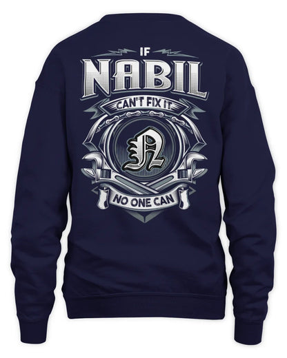 NABIL AP81-K4-626 - Personalized Ahmed Quote Apparel “If Ahmed Can't Fix It, No One Can” - Unisex Sweatshirt - Navy