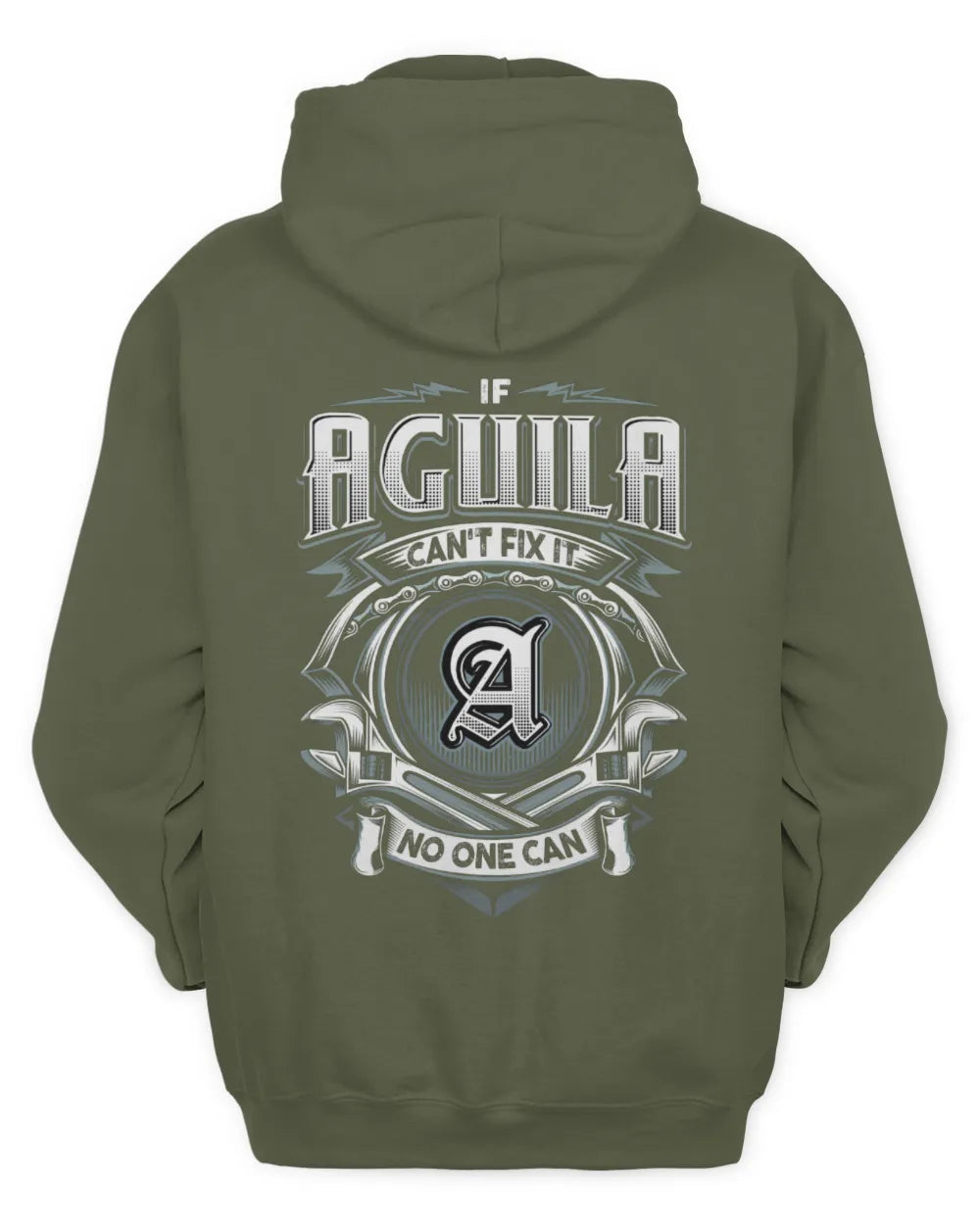 AGUILA AP81-K4-626 - Personalized Ahmed Quote Apparel “If Ahmed Can't Fix It, No One Can” - Unisex Hoodie - Military Green