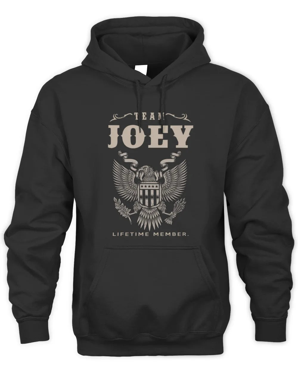 JOEY TP06-K82 – Personalized Classic Style Apparel “Team NAME Lifetime Member” - Unisex Hoodie - Black