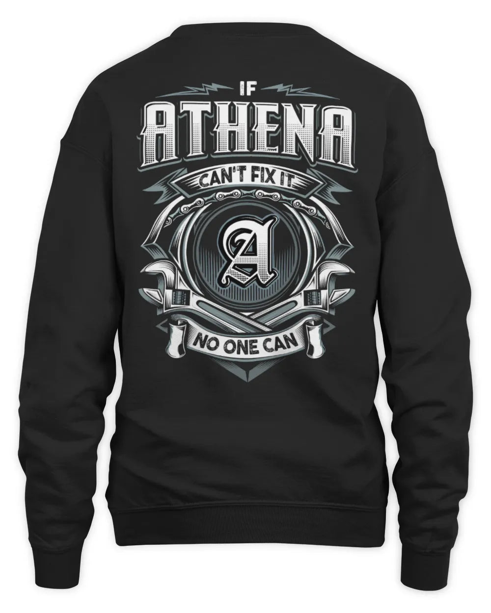 ATHENA AP81-K4-626 - Personalized Ahmed Quote Apparel “If Ahmed Can't Fix It, No One Can” - Unisex Sweatshirt - Black