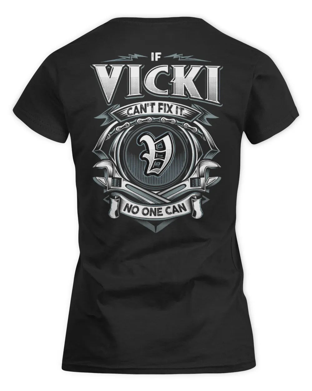 VICKI AP81-K4-626 - Personalized Ahmed Quote Apparel “If Ahmed Can't Fix It, No One Can” - Women's Standard T-Shirt - Black