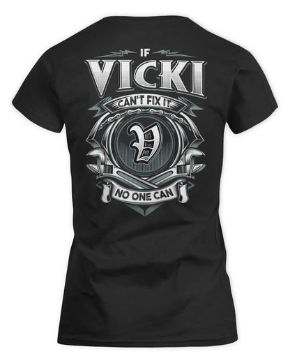 VICKI AP81-K4-626 - Personalized Ahmed Quote Apparel “If Ahmed Can't Fix It, No One Can” - Women's Standard T-Shirt - Black