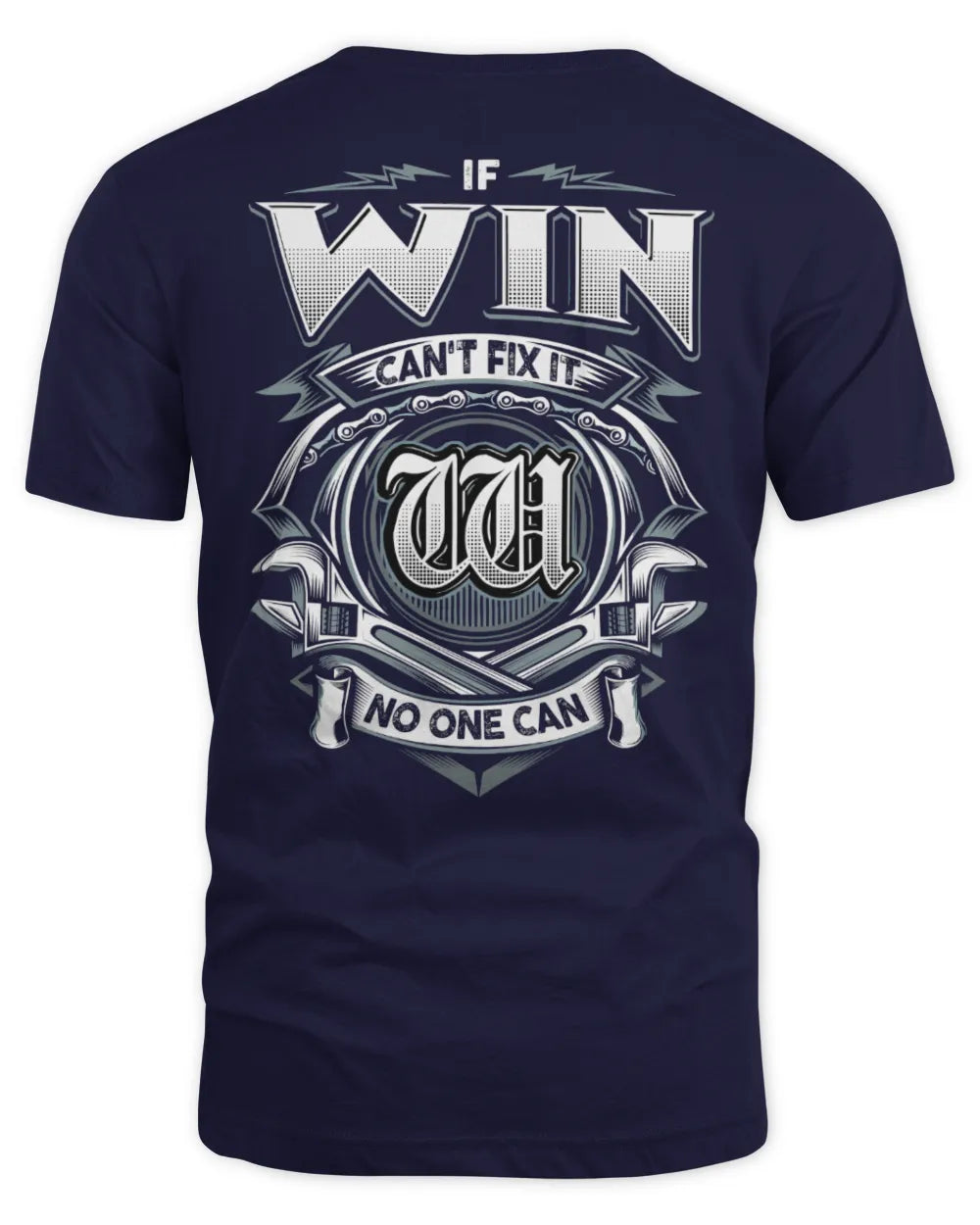 WIN AP81-K4-626 - Personalized Ahmed Quote Apparel “If Ahmed Can't Fix It, No One Can” - Unisex Standard T-Shirt - Navy