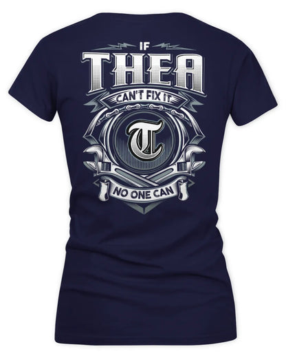 THEA AP81-K4-626 - Personalized Ahmed Quote Apparel “If Ahmed Can't Fix It, No One Can” - Women's V-Neck T-Shirt - Navy