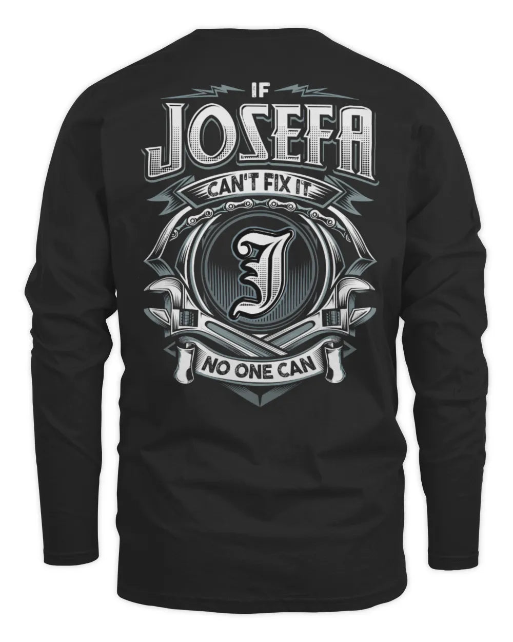 JOSEFA AP81-K4-626 - Personalized Ahmed Quote Apparel “If Ahmed Can't Fix It, No One Can” - Men's Long Sleeved T-Shirt - Black