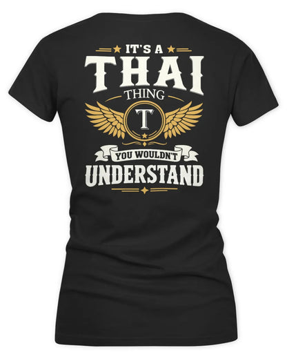 THAI KT06-M008 It’s a [NAME] Thing – You Wouldn’t Understand | Personalized Vintage T-Shirt - Women's V-Neck T-Shirt - Black