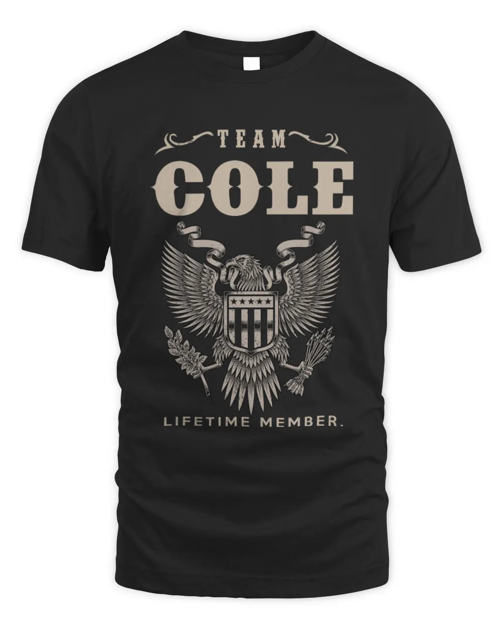 COLE TP06-K82 – Personalized Classic Style Apparel “Team NAME Lifetime Member” - Unisex Standard T-Shirt - Black