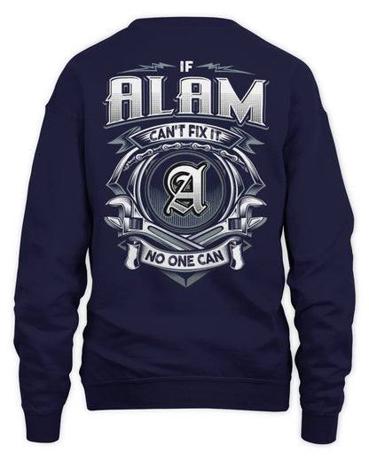 ALAM AP81-K4-626 - Personalized Ahmed Quote Apparel “If Ahmed Can't Fix It, No One Can” - Unisex Sweatshirt - Navy