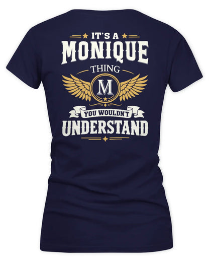 MONIQUE KT06-M008 It’s a [NAME] Thing – You Wouldn’t Understand | Personalized Vintage T-Shirt - Women's V-Neck T-Shirt - Navy