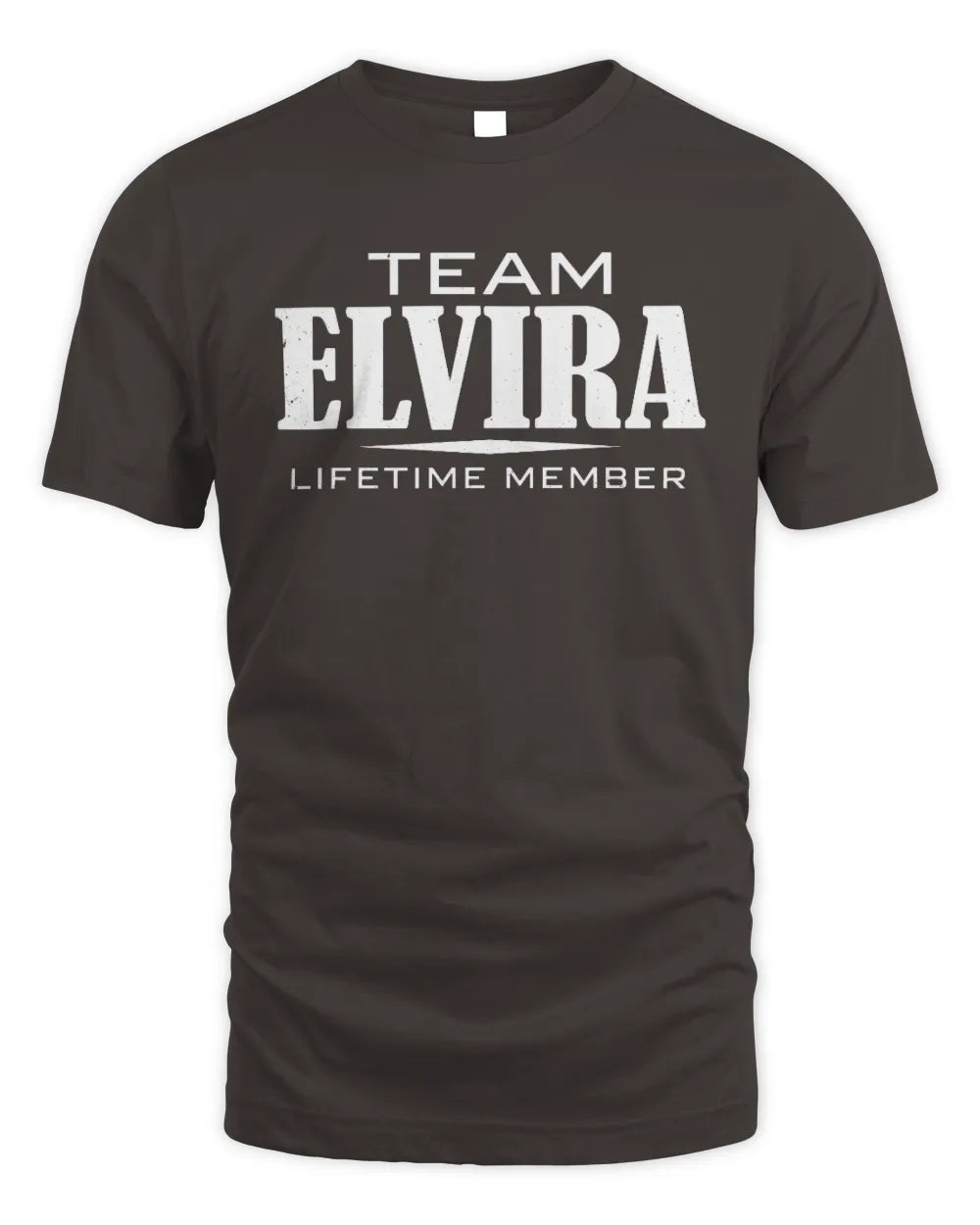 ELVIRA BL62-K4-128 - Personalized “Team NAME Lifetime Member” - Unisex Standard T-Shirt - Dark Chocolate