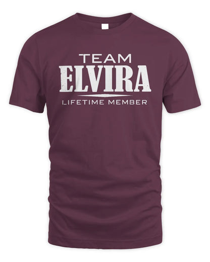 ELVIRA BL62-K4-128 - Personalized “Team NAME Lifetime Member” - Unisex Standard T-Shirt - Maroon