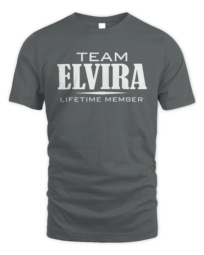 ELVIRA BL62-K4-128 - Personalized “Team NAME Lifetime Member” - Unisex Standard T-Shirt - Charcoal