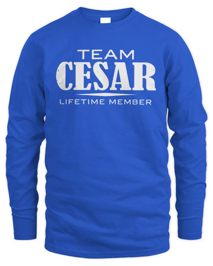 CESAR BL62-K4-128 - Personalized “Team NAME Lifetime Member” - Men's Long Sleeved T-Shirt - Royal
