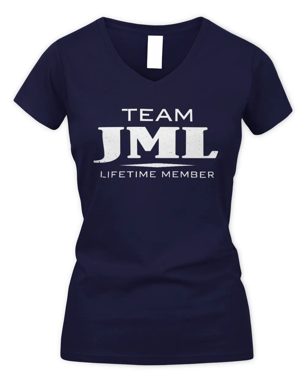 JML BL62-K4-128 - Personalized “Team NAME Lifetime Member” - Women's V-Neck T-Shirt - Navy