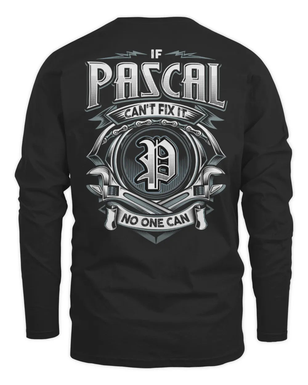 PASCAL AP81-K4-626 - Personalized Ahmed Quote Apparel “If Ahmed Can't Fix It, No One Can” - Men's Long Sleeved T-Shirt - Black