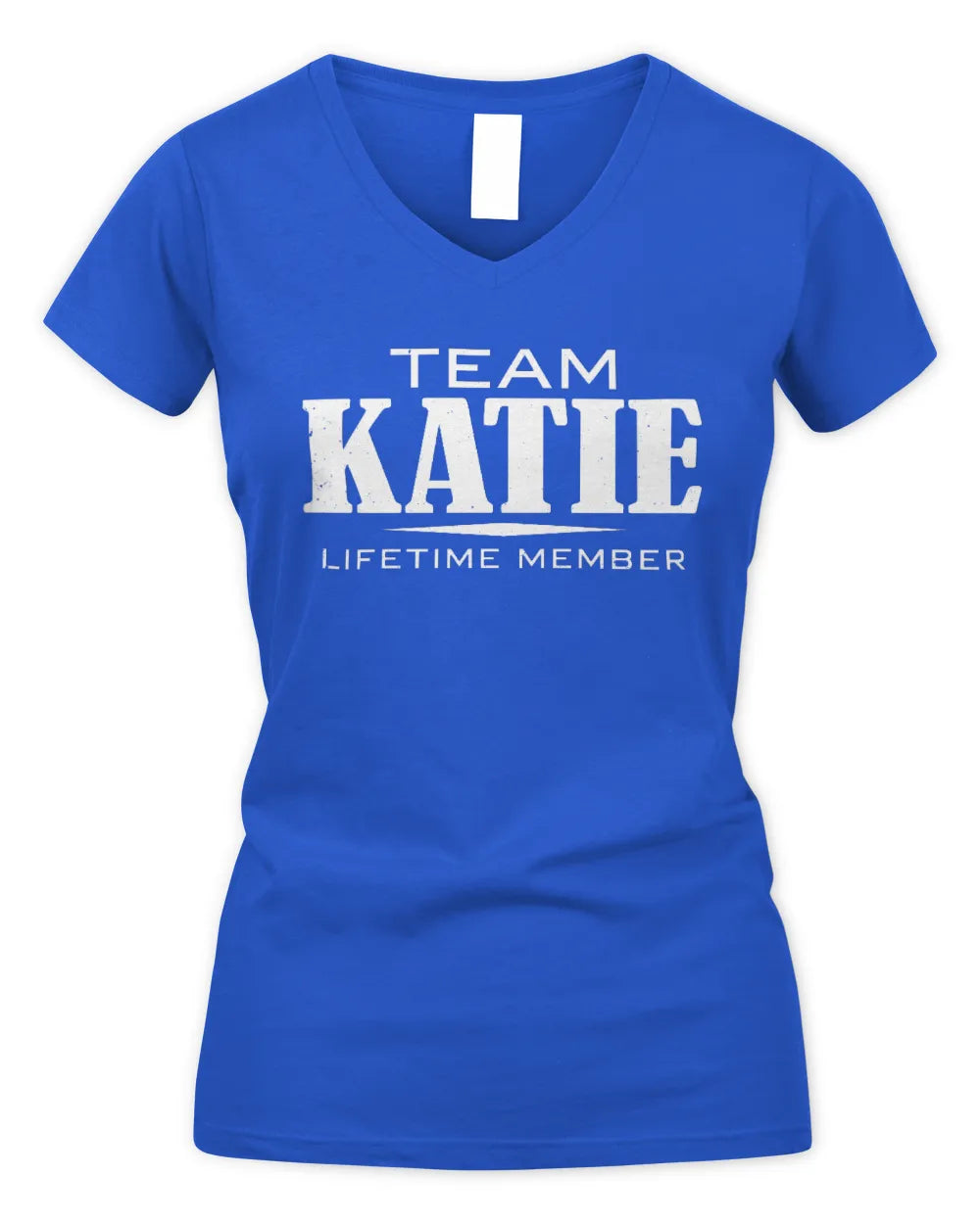 KATIE BL62-K4-128 - Personalized “Team NAME Lifetime Member” - Women's V-Neck T-Shirt - Royal