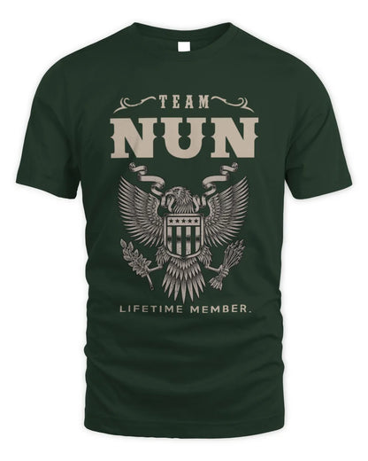 NUN TP06-K82 – Personalized Classic Style Apparel “Team NAME Lifetime Member” - Unisex Standard T-Shirt - Forest Green