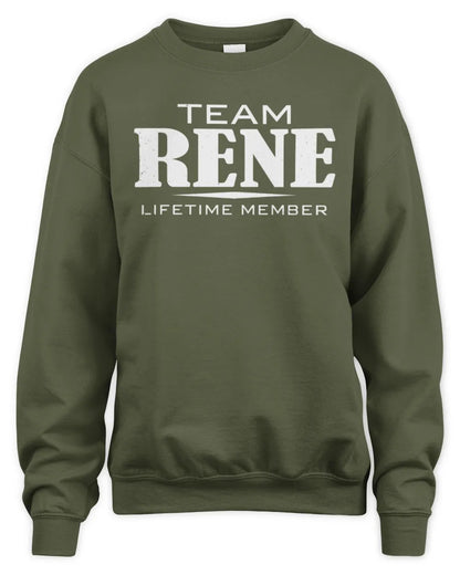 RENE BL62-K4-128 - Personalized “Team NAME Lifetime Member” - Unisex Sweatshirt - Military Green