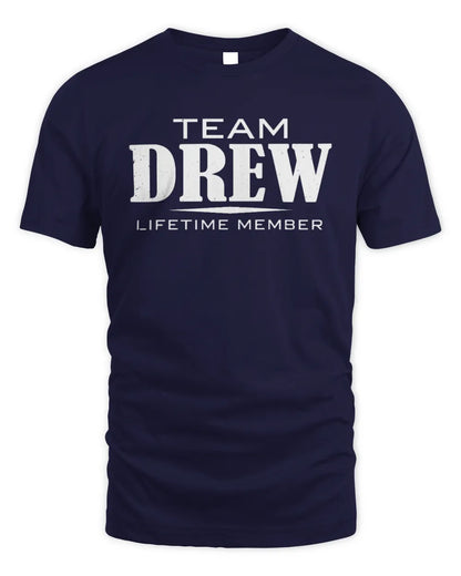 DREW BL62-K4-128 - Personalized “Team NAME Lifetime Member” - Unisex Standard T-Shirt - Navy