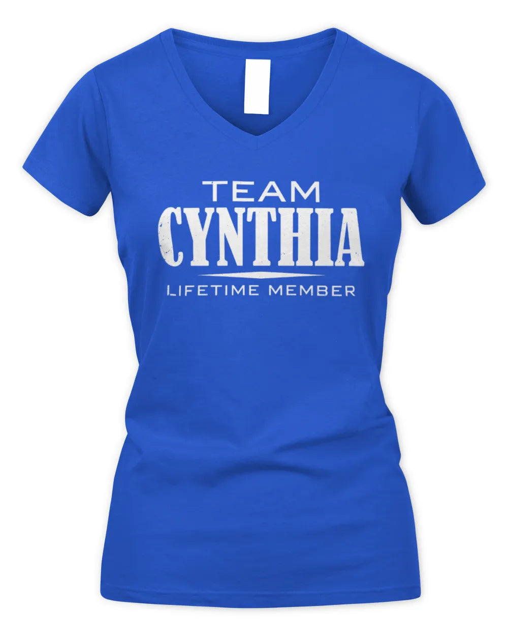 CYNTHIA BL62-K4-128 - Personalized “Team NAME Lifetime Member” - Women's V-Neck T-Shirt - Royal