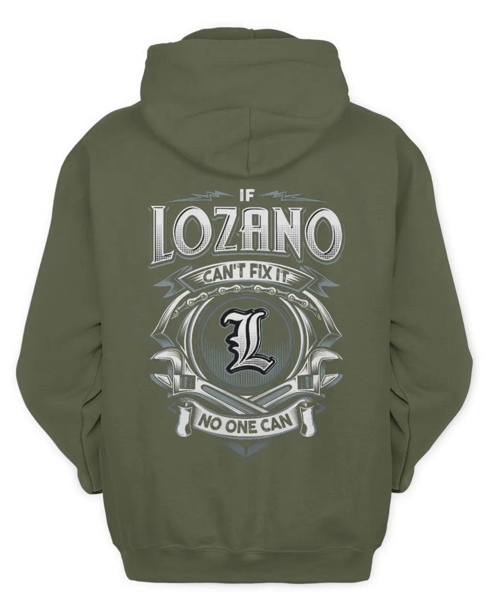 LOZANO AP81-K4-626 - Personalized Ahmed Quote Apparel “If Ahmed Can't Fix It, No One Can” - Unisex Hoodie - Military Green