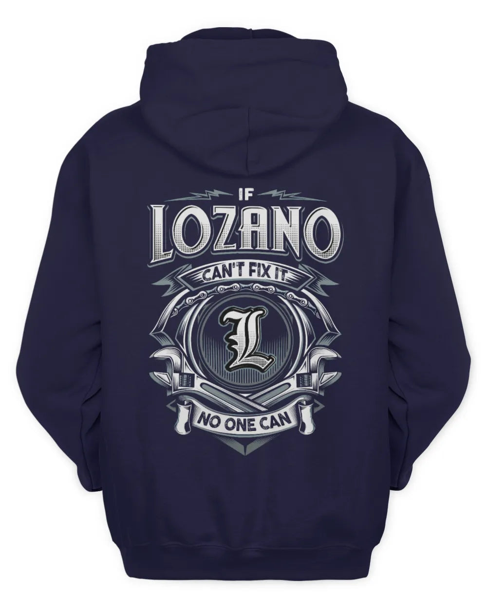 LOZANO AP81-K4-626 - Personalized Ahmed Quote Apparel “If Ahmed Can't Fix It, No One Can” - Unisex Hoodie - Navy