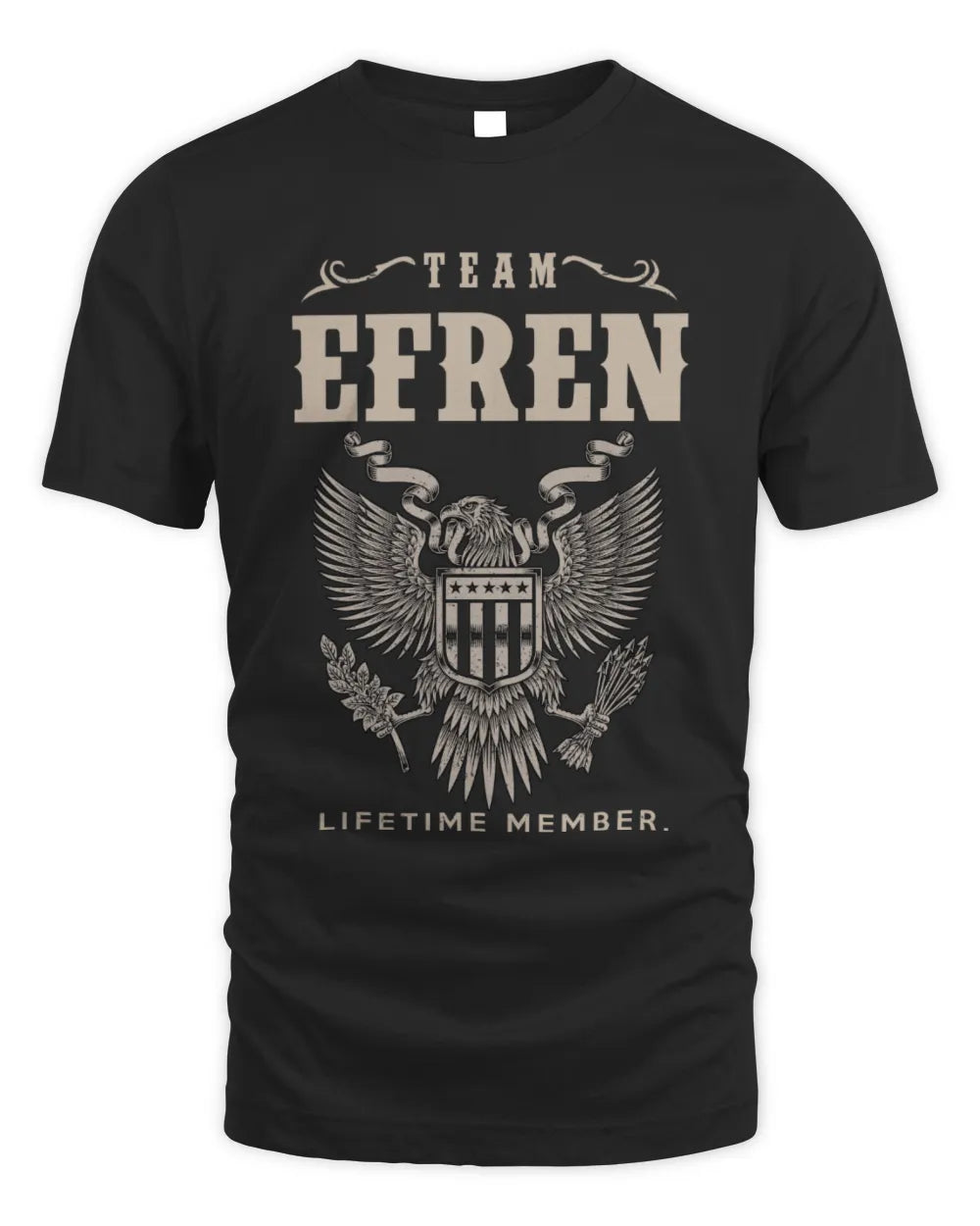 EFREN TP06-K82 – Personalized Classic Style Apparel “Team NAME Lifetime Member” - Unisex Standard T-Shirt - Black